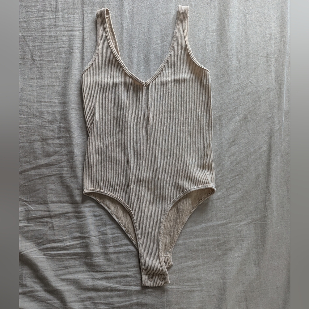 Ribbed Cream Bodysuit